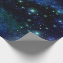 Blå Galaxy Wrapping Papper