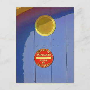 Blå Garage-dörr i Frankrike No Parking Sign Vykort