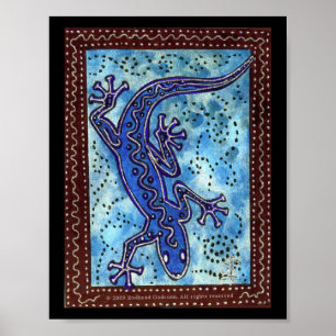 Blå Gecko-utskrift Poster