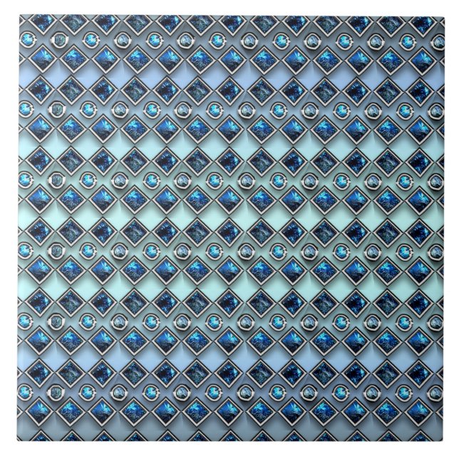 Blå Gemstones Decorative Ceramic Tile Kakelplatta (Framsidan)