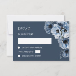 Blå Genomskinlig Blomma RSVP-kort OSA Kort