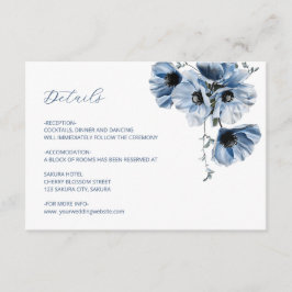 Blå Genomskinliga Blomdetails Tilläggskort