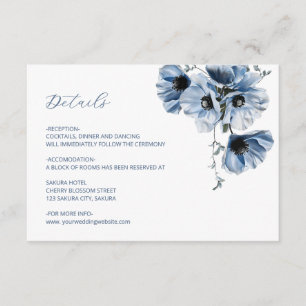 Blå Genomskinliga Blomdetails Tilläggskort