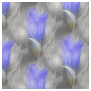 Blå Gentian Flower Nature Mönster Tyg