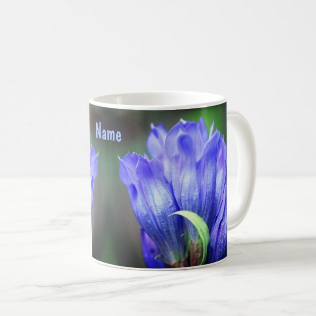 Blå Gentian Flower-Personlig Kaffemugg (Framsida höger)