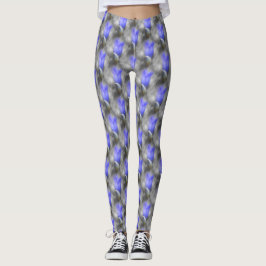 Blå Gentian Flowers Nature Art Mönster Leggings