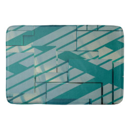 Blå geometrisk badmatt badrumsmatta