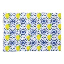 Blå geometrisk citrondesign kakel