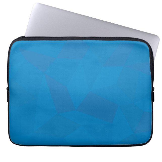 Blå, geometrisk, coola, unik illustration av trend laptop fodral (Framsidan)