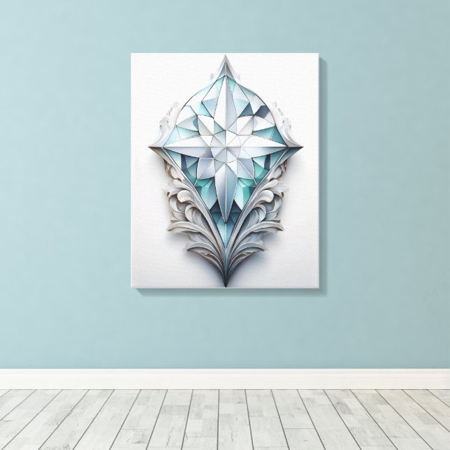 Blå geometrisk dekorativ kor canvastryck (Insitu (trägolv))