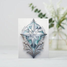 Blå geometrisk dekorativ kor vykort