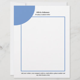 Blå geometrisk minimalistisk solopreneurverksamhet brevhuvud