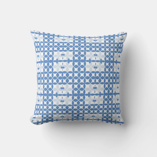 🌸 Blå Geometrisk Modern Hemstil 🌸 Kudde (Framsida)