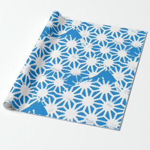 Blå geometrisk mönster presentpapper