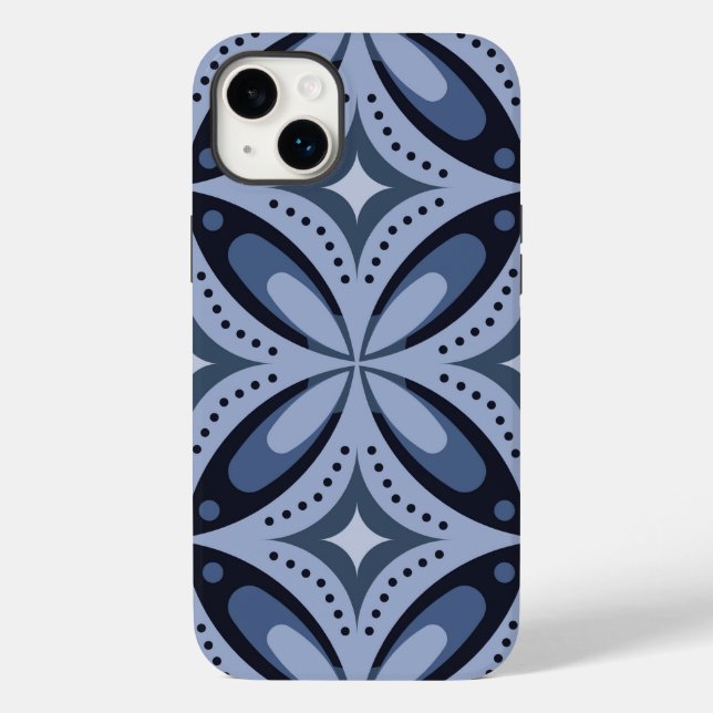 Blå geometrisk mönster retro stil (Baksida)