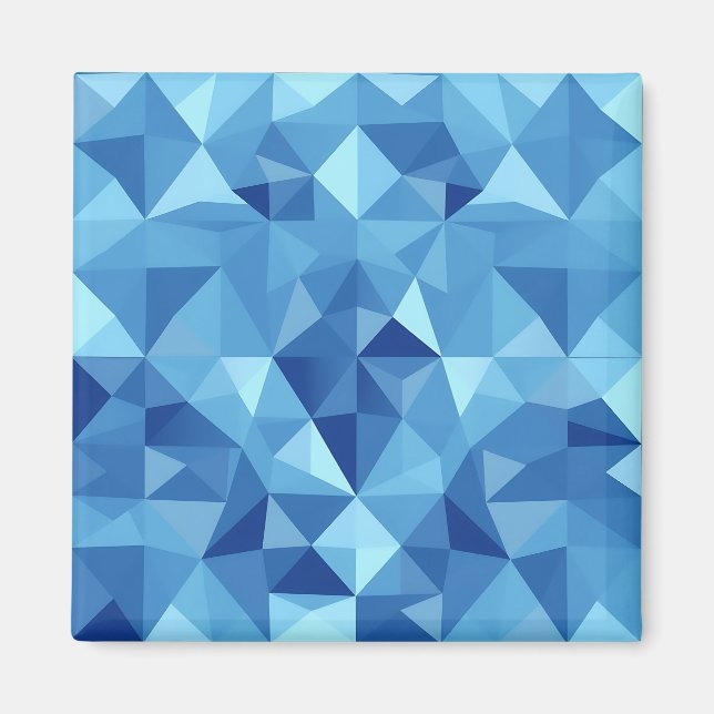 Blå geometrisk mosaikplattmönster magnet (Framsidan)
