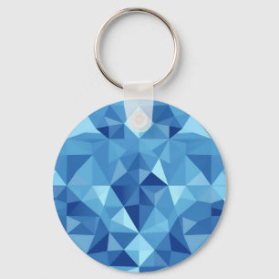 Blå geometrisk mosaikplattmönster nyckelring