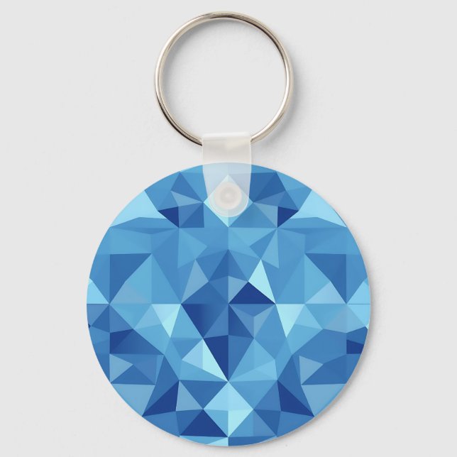 Blå geometrisk mosaikplattmönster nyckelring (Framsida)