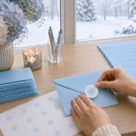 Blå Geometrisk Snöflinga Klistermärke