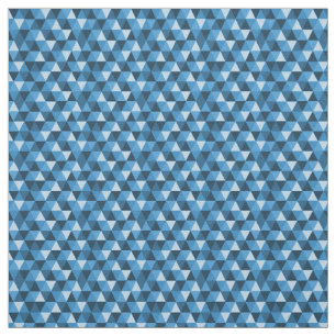 Blå geometrisk triangel Mönster Fabric Tyg