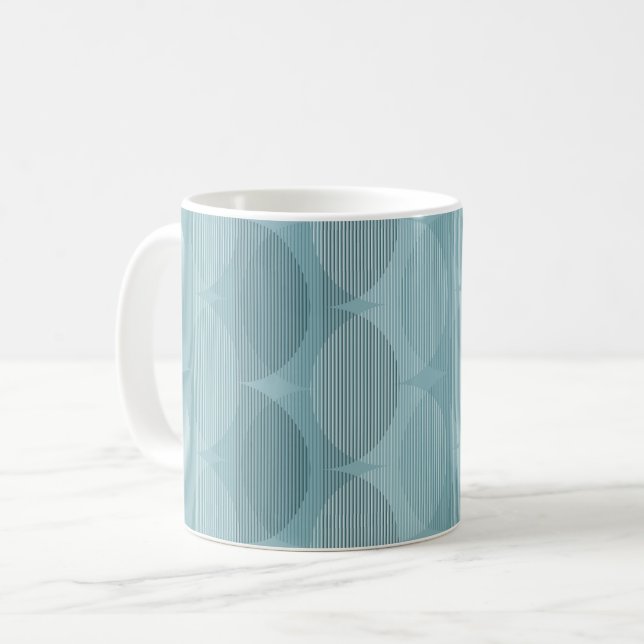 Blå geometrisk vinkar kaffemugg (Framsida vänster)