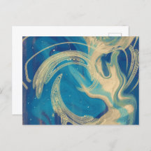 Blå geometriska färgglada abstrakta vågor