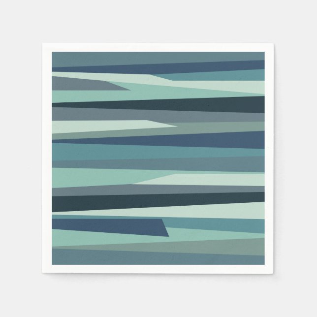 Blå geometriska havet vinkar pappersservett (Framsidan)