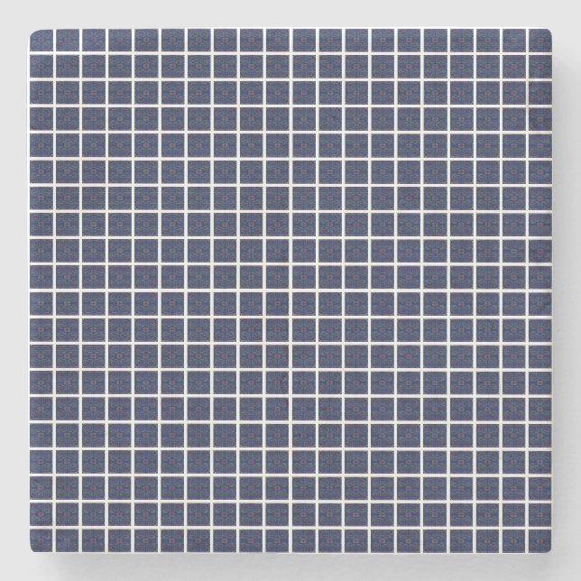 Blå geometriska kvadratstenen Underlägg (Framsidan)