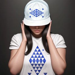 Blå geometriska trianglar keps