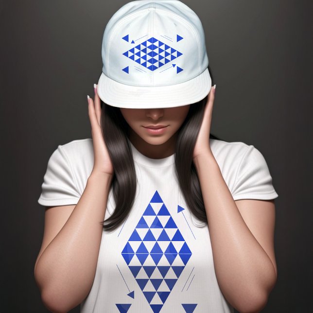 Blå geometriska trianglar keps (Skapare uppladdad)