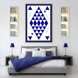 Blå geometriska trianglar poster