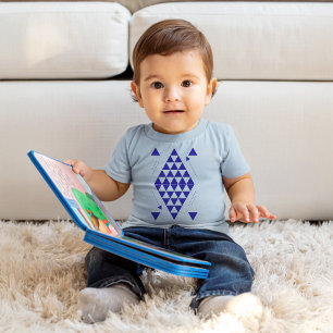 Blå geometriska trianglar t shirt