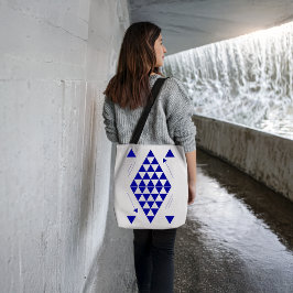 Blå geometriska trianglar tygkasse