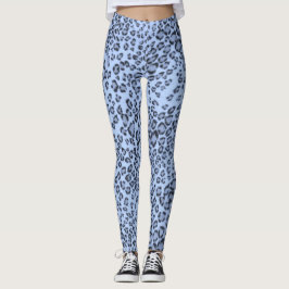 BLÅ GEOPARD LEGGINGS