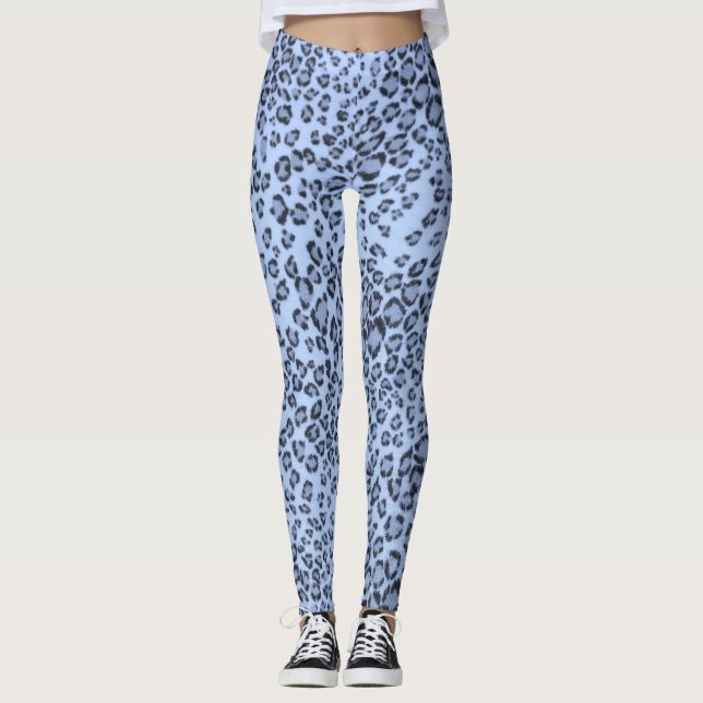 BLÅ GEOPARD LEGGINGS (Framsida)