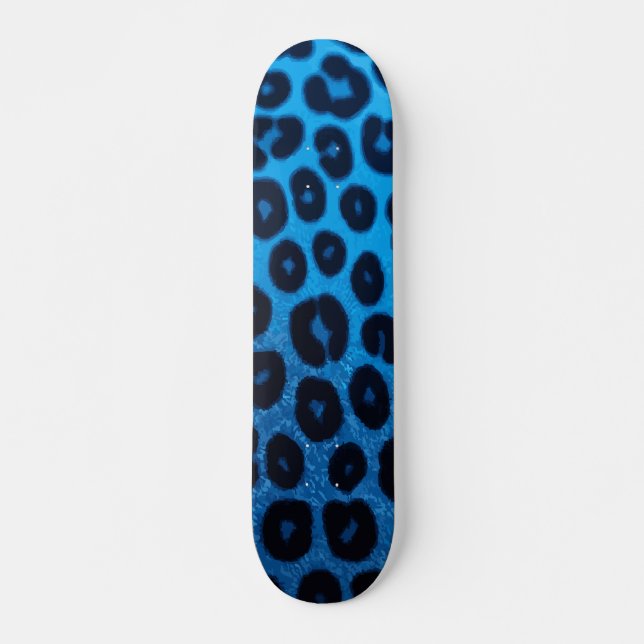 Blå Gepardtryck Djärvt Design Mini Skateboard Bräda 18,5 Cm (Framsida)