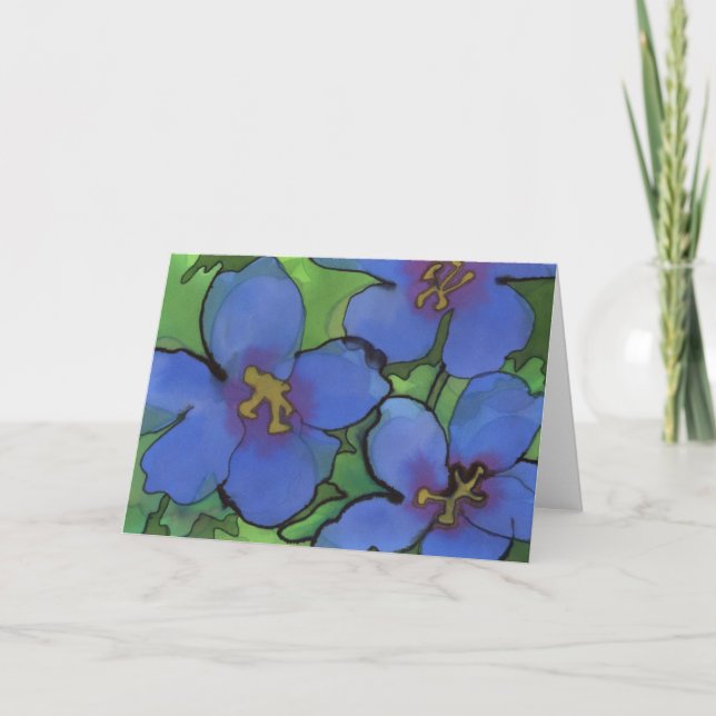 Blå Geraniums Hälsning Card Kort (Framsida)
