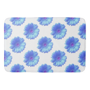 Blå gerbera-daisy badrumsmatta