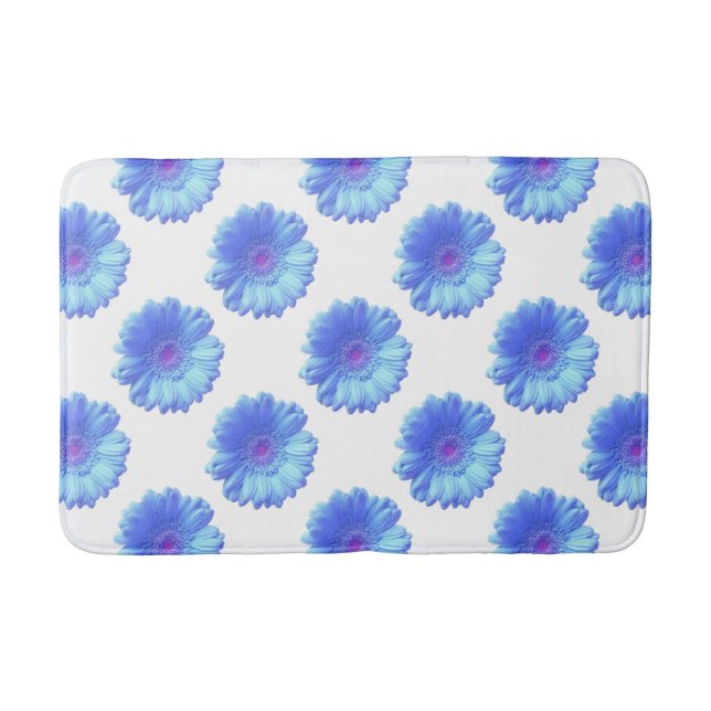 Blå gerbera-daisy badrumsmatta (Framsidan)