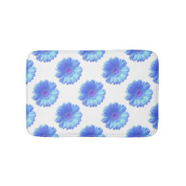Blå gerbera-daisy badrumsmatta