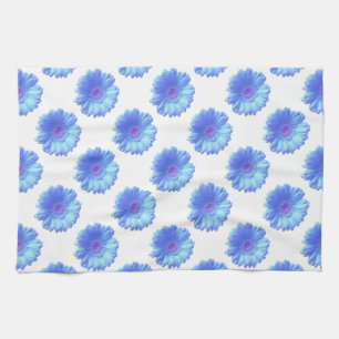 Blå gerbera-daisy kökshandduk