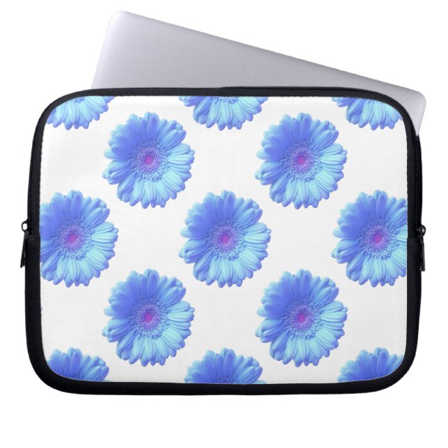 Blå gerbera-daisy laptop fodral (Framsidan)
