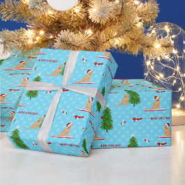 Blå gifts- och blått inlägg i julklapp presentpapper