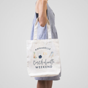 Blå, gigantisk, modern drinkbachelorette helg tygkasse