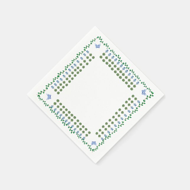 Blå Ginger Burk Burk Topiary Vine Pappersservett (Hörn)