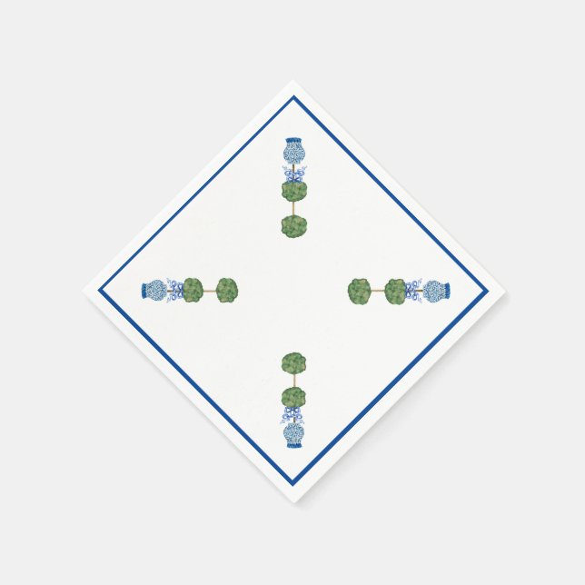 Blå Ginger Krukor Krukväxt Topiary Vine  Pappersservett (Hörn)