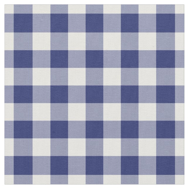 Blå Gingham 1/2-tums fyrkanter Tyg (Närbild)