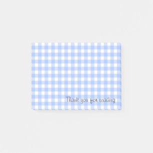 Blå gingham-anteckningar post-it block