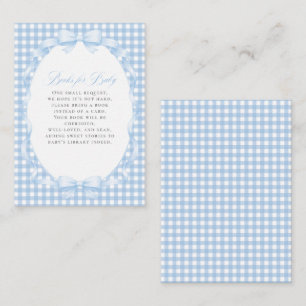 Blå Gingham Band Florala Böcker För Bebis Tilläggskort