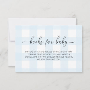 Blå Gingham Böcker För Bebis Kort